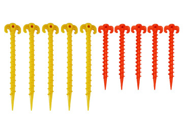 12PC PLASTIC SCREW IN TENT PEG SET