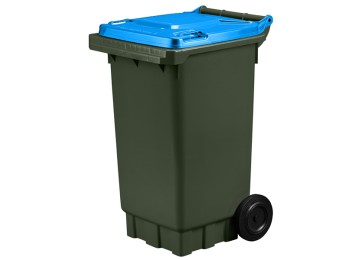 WHEELIE BIN 140LTR - GREEN WITH BLUE LID