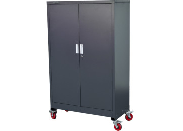 STORAGE CABINET 1.5M DARK GREY WITH CASTORS