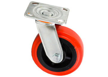 160MM POLY COATED SWIVEL CASTOR - 300KG