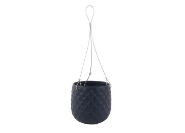 17.5X16CM FLEUR HANGING POT - NAVY