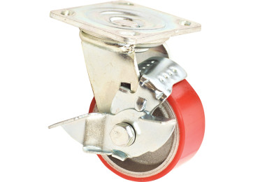 100MM POLYURETHANE BRAKE CASTOR - 100KG