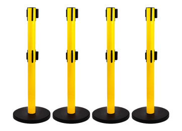 4X 3M YELLOW/BLACK TWIN SAFETY BARRIER