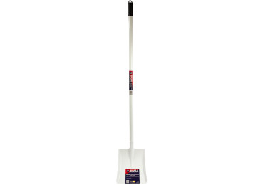 WHITE STEEL SHOVEL - LONG HANDLE