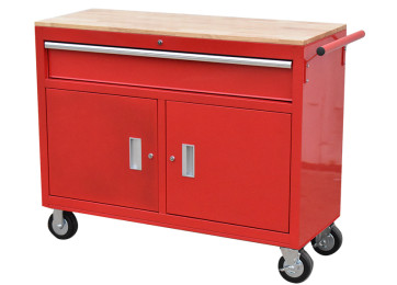 46" MOBILE WORKSTATION - 1 DRAWER - RED - SCRATCH & DENT