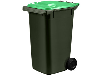 WHEELIE BIN 240LTR - GREEN WITH LIME GREEN LID